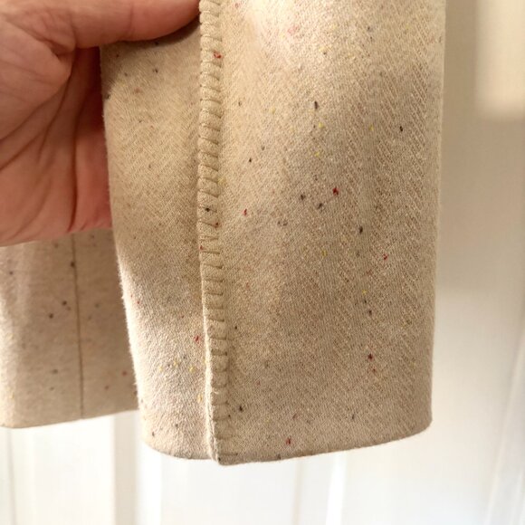 ecru Single Button Speckled Blazer Cream Size 2 - Picture 6 of 14